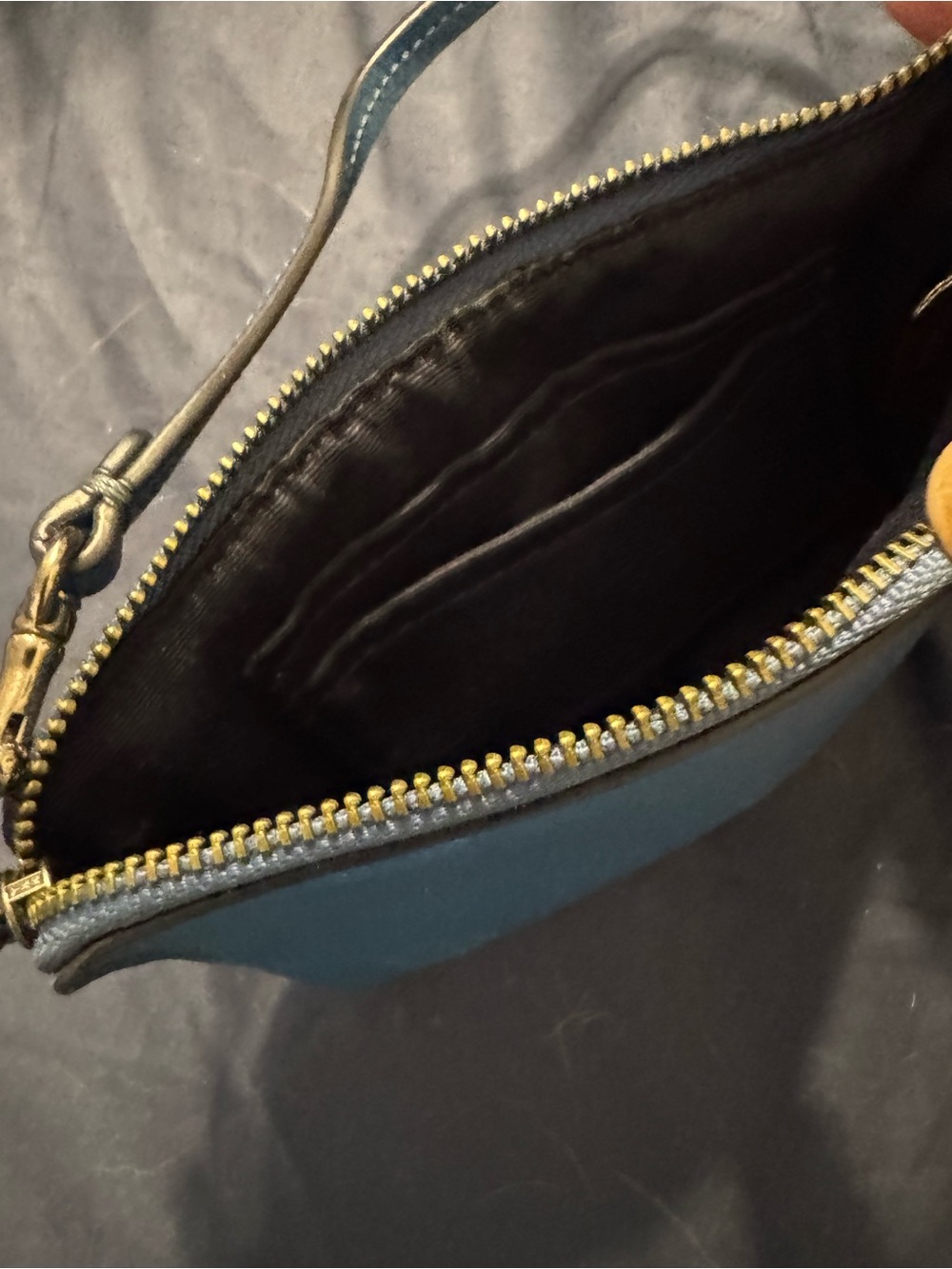 Coach Blue Star Print Wristlet with Gold Hardware Limited Edition Slate Blue - Picture 4 of 5